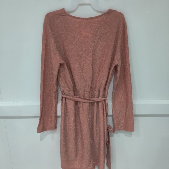 DEFECT Fraiche By J Belted Mini-Dress Sparkle Evening Dress Size L $110 JK564 - Picture 2 of 4